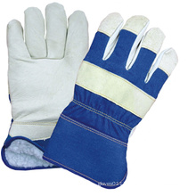 Pig Grain Leather Fully Acrylic Pile Lined Work Glove-3514
